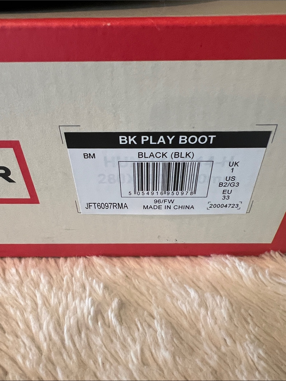 Hunter Black Play Rain Ankle Boots Size Girls 3 - Picture 6 of 6